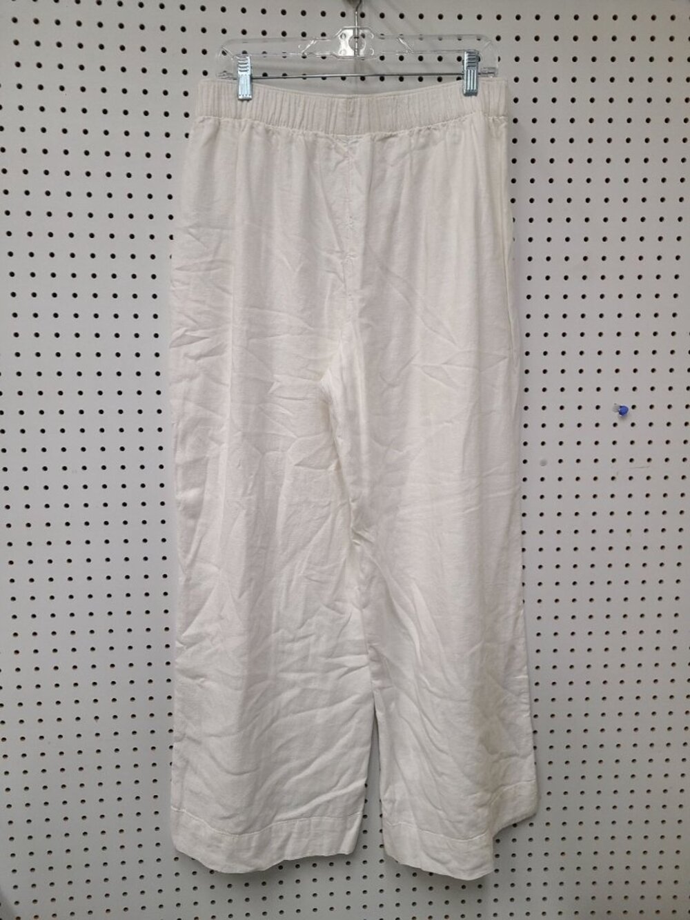 Abercrombie & Fitch Womens Linen-Blend Wide-Leg Pants Size Large Elastic Waist